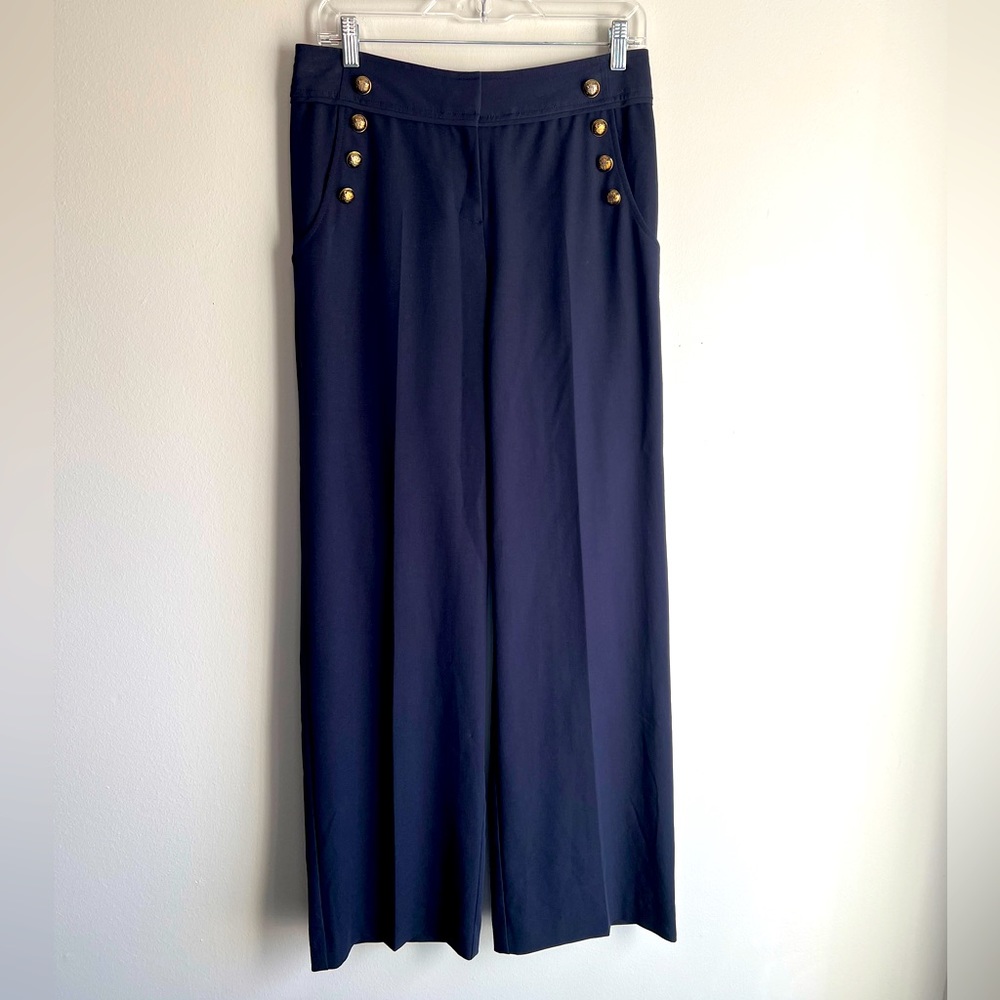 Forever 21 Size Medium Dark Blue Hi Rise Wide Leg Women’s Dress Pants